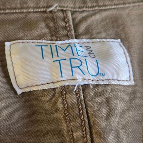 Time and Tru Tan Cropped Tie Front Utility Jacket - Picture 6 of 6